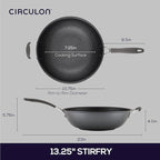 Circulon A1 Series with ScratchDefense Nonstick Induction Cookware Stir Fry Pan, Wok Pan, 13.25-Inch, Graphite