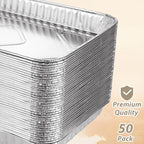 CYEAH 50 Pcs Cookie Sheets for Baking, 12.6 x 8 in Aluminum Foil Pans Durable Nonstick Aluminum Foil Trays, Disposable Aluminumm Foil Grill Topper Pan for BBQ, Outdoor Cooking and Camping