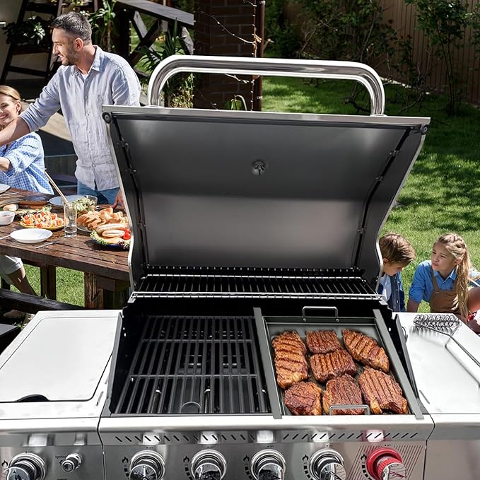 Flat Top Griddle Insert for Royal Gourmet GA5401T, Heavy-Duty Carbon Steel Griddle Plate, Compatible with Royal Gourmet GA5401T 5-Burner Grill, Replacement BBQ Griddle for Outdoor Patio Cooking