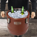 Eapmic 21.1Qt Insulated Food Container, Stainless Steel Container, 20L Commercial Soup Carrier 12 Hours Heat Preservation for Hot and Cold Food Storage Restaurant Canteen Home Lunch Use (Brown, 20L)