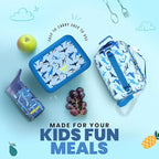 YOLAY Bento Box for Kids Lunch Box Leak-Proof, 5-Compartment Lunch Box Kids for Ages 3-10, Durable with Anti-Slip Base, Suitable for Schools, Outdoor and Travel (Mermaid) (Shark)