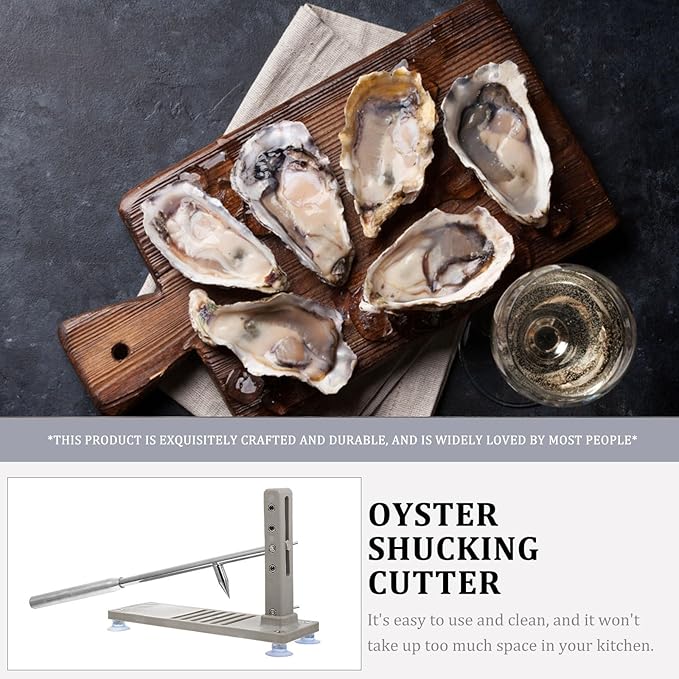 OSALADI Adjustable 4-stage Oyster Shucker Tool Multifunctional Seafood Opener with Gear Adjustment Home Oyster Crusher Kitchen Specialty Gadget