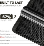 Wildone Baking Sheet Pan Set, Honeycomb Embossed Nonstick Baking Sheet 15x10 In, Thicker Carbon Steel Cookie Sheet, Even Heating Jelly Roll Pan, Black, 2 Pack