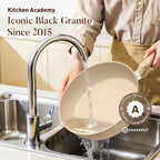 Kitchen Academy 12-Piece Induction Cookware Set, Nonstick Granite Pots and Pans in Beige