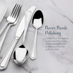 Mikasa Regent Bead 65-Piece Silverware Set, 18/10 Stainless Steel Flatware Service for 12, Includes 5 Serving Tools, Dishwasher Safe Polished Cutlery