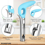 Rainspire Apple Corer Tool Kitchen Apple Core Remover Stainless Steel Comfortable Nonslip Handle, Dishwasher Safe, Blue