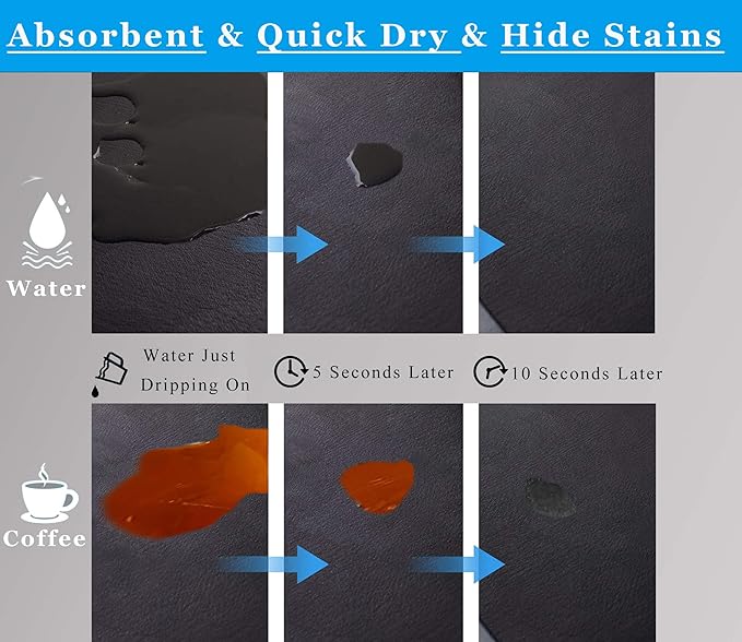 Coffee Mat for Countertops ,Coffee Bar Accessories Fit Under Coffee Maker Espresso Machine, Absorbent Hide Stain Rubber Mat for Countertop ,Dish Drying Mat for Kitchen Counter (Blue, 17"x31.5")