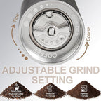 Non-Detachable Manual Coffee Grinder with 25 Level Stainless Steel Conical Burr Portable Aluminum Coffee Bean Grinder Gift Set Suitable for Moka Pot Espresso Pour Over Easy Cleaning with Brush