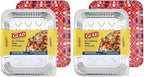Glad Disposable Aluminum All Purpose Pans in Red, White & Blue Stars, 3ct with Lids - Printed Colorful Foil Steam Pans - 12.5” x 10.2” x 2.16” Aluminum Pan - Disposable Steamware (Pack of 2)