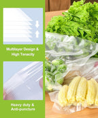 Bonsenkitchen 6 Rolls 8" x 16' Vacuum Sealer Bags for Food with a Color Box, Easy to Store, Commercial Grade, BPA Free, Great for Food Storage or Sous Vide, VB20