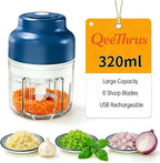 Mini Electric Food, Vegetable, Onion, Garlic, Nut Chopper, Processor & Cutter with Container