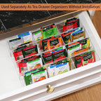 Tea Bag Organizer Holder, Acrylic Tea Packets Storage Box Container Display Stand Rack for Counter Cabinet Countertop Kitchen Office, 4 Tier