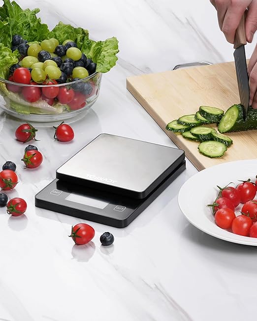 Food Scale 0.1g Precise Graduation,11lb Digital Kitchen Scale with 10 Units LCD Display and Tare Function, Compact Design for Baking, Healthy Cooking,Meal Prep, 304 Stainless Steel