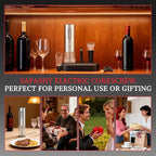 5 IN 1 Rechargeable Electric Wine Opener, Stainless Steel Automatic Bottle Corkscrew with Foil Cutter, Vacuum Stopper, Wine Pourer, One Touch Bottle Winer Gift Set for Christmas, Party