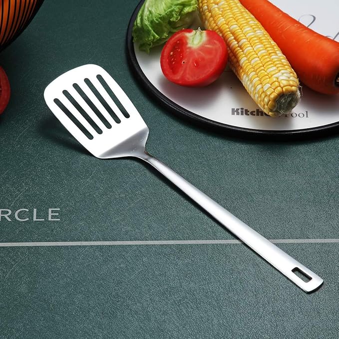 Stainless Steel Spatulas, Berglander Slotted Turner, Metal Turner For Cooking, Kitchen For Nonstick Cookware, Barbecue Spatulas, Dishwasher Safe, Easy to Clean