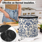 Electric Damask Flower Pressure Cooker Insulation Bag for Home Reusable Pressure Cooker Storage Bag Retro Kitchen Appliance Dust Cover for Picnic