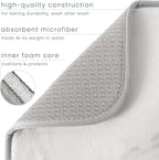 S&T INC. Dish Drying Mat Jumbo, 18” x 30”, Absorbent Microfiber Kitchen Counter Mat, Dish Drying Pad for Dishes, Utensils, Pots and Pans, Jumbo, Grey Stone