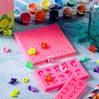 Patelai 6 Pieces Letters Silicone Mold Number Resin Mold 26 Letters and 0-9 Number Silicone Fondant Chocolate Molds for Making Candy Gummy Biscuit Ice Cube Tray Cake Decorations(Pink)