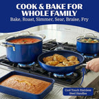 Granitestone Ceraluxe 20 Pc Ceramic Cookware Set Nonstick, Complete Pots and Pans Set Non Stick with 5 Pc Bakeware Set, Deep Frying Pan Set, & Steamer, Non Toxic PFOA Free, Oven & Dishwasher Safe