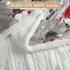 Electric Heated Blanket Queen Size - 84"x90", 10 Heating Levels, 1-12 H Auto Shut Off, Dual Controllers, Breathable Flannel Warm and Washable for Bed, Santa Claus for Christmas