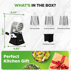 Nutrichef 3 in 1 Cheese Grater & Shredder | Strong Suction Base, Rotary Handle with Safety Lock | Includes Hand Crank & 3 Drum Blades for 3 Textures, Fine, Medium & Strips | Black