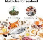 100Pcs Produce Mesh Bags,20 Inch Seafood Boil Bags Packing Supplies Net,Reusable Mesh Nylon Netting Bulk Storage Bag for vegetables Storage Fruits Seafood and Other Agricultural Products(Green)