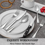 36 Pcs Silverware Set with Steak Knives Service for 6,Stainless Steel Flatware Set,Mirror Polished Cutlery Utensil Sets,Home Kitchen Eating Tableware Sets,Include Fork Knife Spoon,Dishwasher Safe