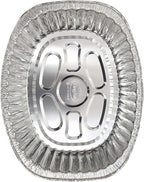Disposable Oval Roasting Pan - Durable Turkey Roaster Pans Extra Large, Heavy-Duty Aluminum Foil, Deep, Oval Shape for Chicken, Meat, Brisket, Roasting, Baking, Recyclable (50)