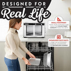 Gourmia French Door Digital Air Fryer Oven - XL 37QT Capacity, 12 Presets, FryForce 360° Tech, Dehydrate, Proof, Slow Cook, Fits 13” Pizza, 1700W, Stainless Steel