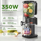 Cold Press Juicer, 5.5inch Wide Feed Chute Slow Juicer Machine, Masticating Juicer for Whole Vegetables & Fruits, Black