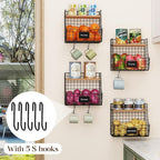 4 Pack Fruit Basket for Kitchen with Lid, Counter&Wall Mounted Hanging Fruit Basket, Potato and Onion Storage, Metal Wire Fruit and Vegetable Storage, Snack Organizer 11.81 * 8.66 * 10.63in