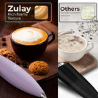 Zulay Kitchen Patented Tornado Triple Whisk Milk Frother with 4 Duracell Batteries – Handheld Foam Maker for Coffee, Lattes, Matcha & Hot Chocolate – Rich, Creamy Froth in Seconds - Lilac