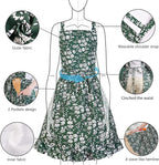 Pinknoke Vintage Pinafore Apron Dress for Women with Pockets Cute Floral Chef Aprons for Kitchen Cooking Baking Gardening