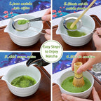 Matcha Whisk Set,11Pcs Matcha Set,Matcha Kit,Whisk Made from 100% Natural Bamboo, 11-component set for all your matcha-making needs,Contains stainless steel spoon, measuring cup(white)