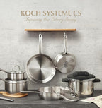 KOCH SYSTEME CS 14 Piece Stainless Steel Cookware Set with Pressure Cooker, Stainless Steel Pressure Cooker with Pots and Pans Set, 18/10 Stainless Steel Cookware Set, Induction Ready