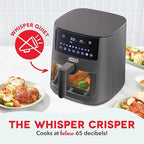 Dash Clear View Digital Air Fryer - Has AirCrisp® Technology - For Family-Sized Meals - Digital Touchscreen & Extra-Large Crisper Drawer - 7 Quarts - Forged Iron