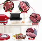 Adjustable Thickness Meat Tenderizer Attachment for Kitchenaid Stand Mixers, Meat Tenderizer Tool, Steak Cuber Processor Accessories, Dishwasher Safe, BPA Free Food Grade Plastic