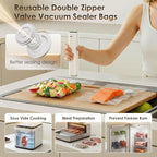 Compact Vacuum Sealer for Food (Vacuum Sealer Machine + 30 Reusable Vacuum Bags) Powerful Handheld Vacuum Sealer Machine, Featuring LED Pressure Display, Portable Food Sealer