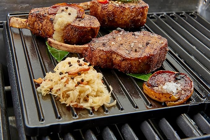 GrillPro 91212 Universal Porcelain Coated Cast Iron Griddle, Black