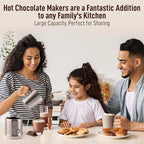 Zulay Electric Hot Chocolate Maker Machine - Powerful, Stainless Steel Hot Chocolate Machine & Hot Cocoa Maker - 4-in-1 Detachable Milk Frother Heater & Cold Foam Maker - Milk Frother Dishwasher Safe