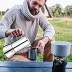 No Coating 2 Cup Thickened 304 Stainless Steel Moka Pot Stovetop Espresso Maker Italian Coffee Machine 100ml 3.3oz Suitable for Gas Induction Stovetop Greca Coffee Maker Percolator