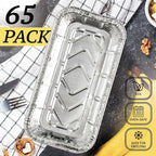 (65 Pack) 2Lb Foil Bread Pans for Baking, Disposable Bread Pans - Perfect for Baking Banana Bread, Cakes & Meatloaf - 2 Pound Aluminum Pans for Food Serving - 8.5" X 4.5" X 2.5"