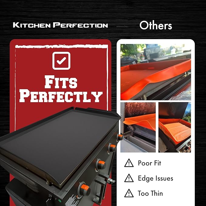 KITCHEN PERFECTION 36" Premium Silicone Griddle Cover Mat For Blackstone Griddle 36 Inch - Hermetic Protection From Rust & Debris All Year, Fits All Blackstone 36 Inch Models - Food Grade Silicone