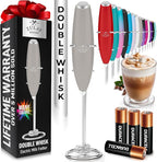 Zulay Kitchen Whisk Milk Frother with 4 Duracell Batteries - Powerful Handheld Foam Maker for Coffee, Lattes, Matcha, Hot Chocolate & Cappuccinos - Whip Creamy Froth in Seconds