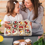 WIKDAY 12 Count x 12 Sets Plastic Cupcake Containers, Durable and BPA-Free Cupcake Holder with Lid for Easy Transport Storage, Stackable Clear Cupcake Carriers, Reusable Dessert Boxes