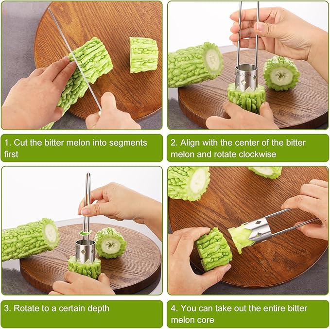 Pepper Seed Corer, 2024 New Upgraded Stainless Steel Fruit Core Remover Apple Core Seed Remover Vegetable Corer Tool for Vegetables Fruit Kitchen Utensils