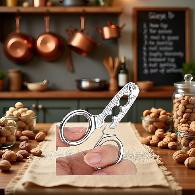 Silver Nutcrackers for Nuts, Stainless Steel Nuts Pistachio Sheller Opener Kitchen Tools, Nutcracker Multi-Function Walnut Pine Sheller Opener Nut Crackers, Specialty Tools and Gadgets, Nut Crackers