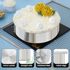 8 Inch Cake Pan Set of 3, Nonstick Stainless Steel Round Layer Cake Baking Pans with 100PCS Parchment Papers, Cake Tins for Birthday Christmas, Healthy & Non-Toxic, Easy Clean & Dishwasher Safe