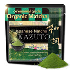Kazuto Ceremonial Grade Matcha Green Tea Powder - Premium First Harvest Single Origin USDA Organic Gluten-Free Vegan, 100% Pure Unsweetened No Additives from Shizuoka 1.06oz