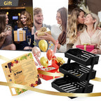 Bamboo 3 Tier Fruit Basket For Counter, Large Capacity Fruit Storage Countertop, Fruit Holder, Wooden Pantry Organizers and Storage, Kitchen Countertop Organizer With Two Banana Hangers (Black)